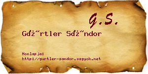 Gürtler Sándor névjegykártya